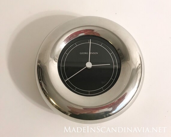 Georg Jensen Mira Clock - pewter/black