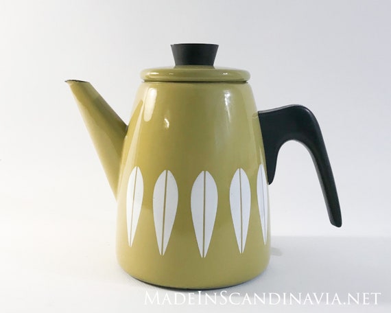 Cathrineholm Lotus Coffee Pot - mustard green - Mid Century - Vintage