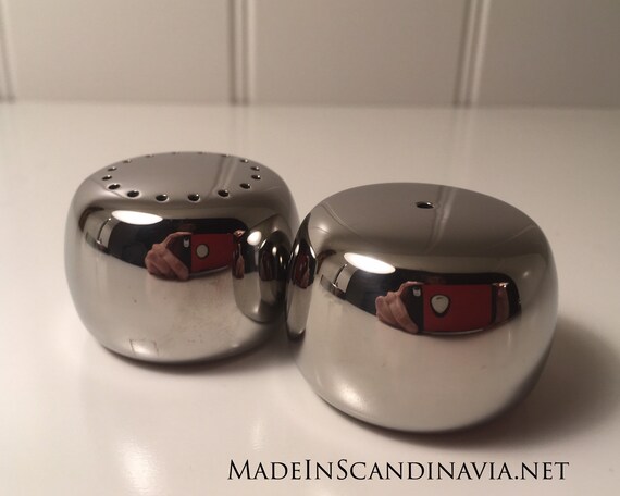 Georg Jensen Koppel Pebbles Salt and Pepper shakers - set | Danish Design | Designed by Henning Koppel | Minimalist | Contemporary
