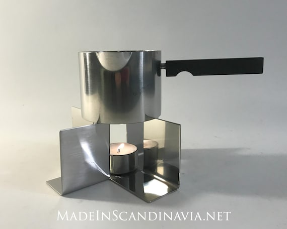 Stelton Tea Pot Warmer | Danish Design | Tealight | Cylinda Line | Contemporary Design | Mid Century Vintage