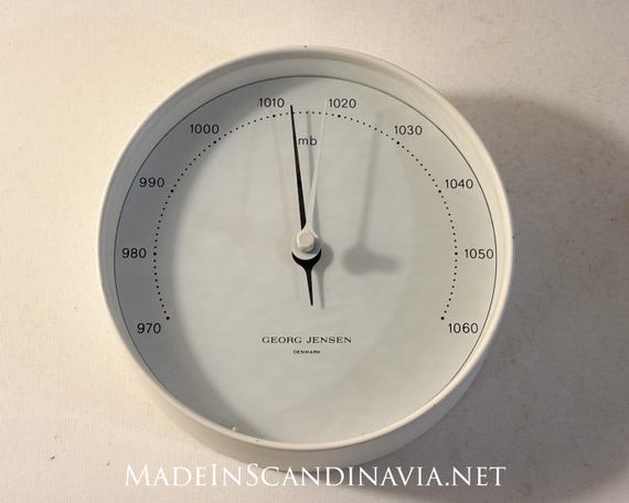 Georg Jensen KOPPEL barometer, White/white - 15 cm | Designed by Henning Koppel | Danish Design | Minimalist