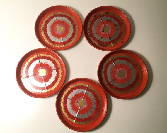 Anita Wangel IRA coasters - set of five - Red | Retro design | Vintage items | Contemporary Design