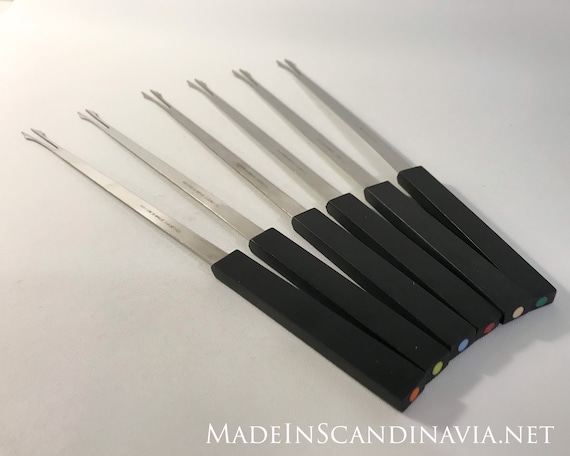 Stelton Fondue forks - set of six | Black | Danish Design | Retro | Vintage | Contemporary | Mid Century Modern