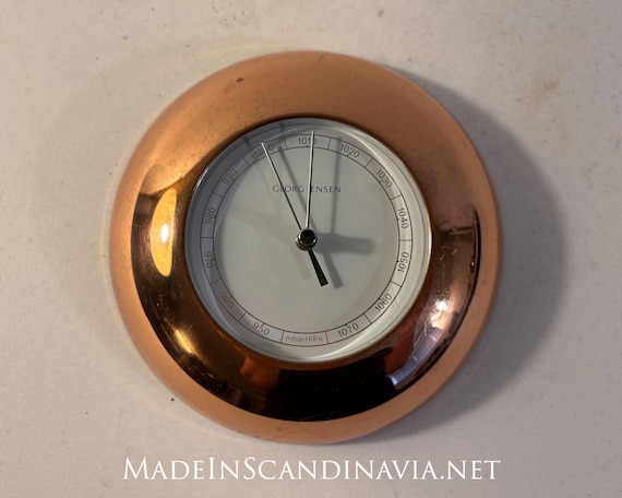 Georg Jensen LUNA barometer copper/white | Danish Design | Designed by Andreas Mikkelsen | Contemporary design | Patina
