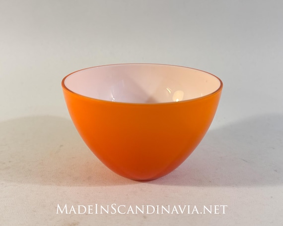 Holmegaard Cocoon bowl designed by Peter Svarrer Orange Contemporary Design Minimalist Vintage Retro