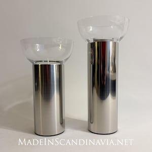 Georg Jensen Olympia candle holders - set of two different sizes | Designed by Jørgen Møller | Danish Design | Contemporary Modern
