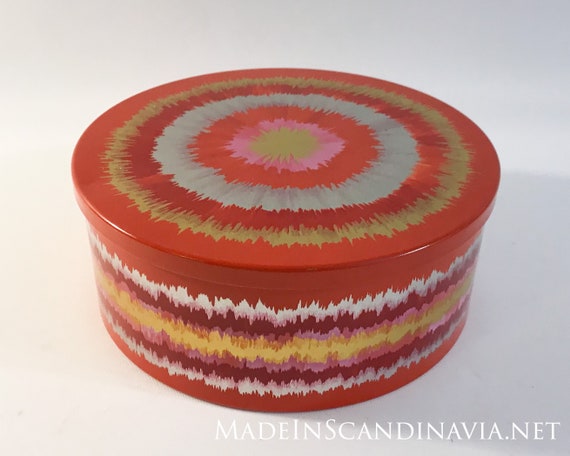 Vintage Anita Wangel IRA Denmark Red Round Cake Tin | Sixties | Vintage Cookie Jar | Retro