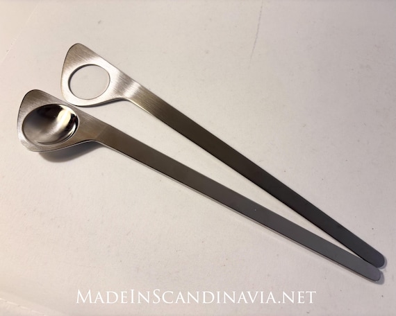 Stelton Cylinda Line Salad Servers, Arne Jacobsen, Scandinavian Modern