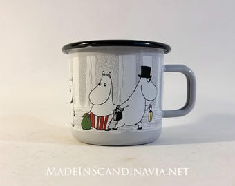 Moomin Enamel Mug Winter Trip Arabia Finland, 370ml, Limited Edition