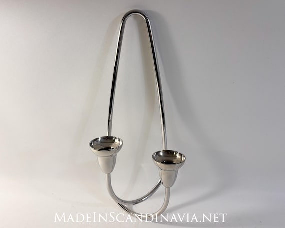 Georg Jensen SWING wall mounted candle holder - Mirror Polished - Without hook | Designed by Jens Jensen | Danish Design | Contemporary