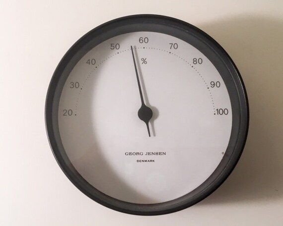 Georg Jensen KOPPEL Hygrometer black/white 10 cm  | Designed by Henning Koppel | Danish Design | Minimalist
