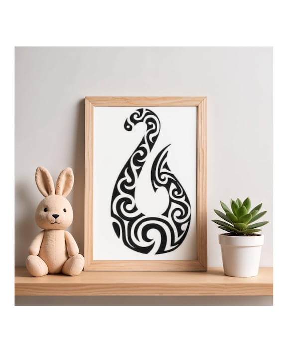 Maori Fish Hook Cross Stitch Pattern: Easy Pillow, Artwork (PDF Download)