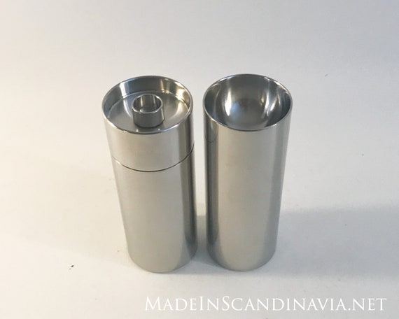 Stelton Cylinda Line, Arne Jacobsen salt shaker & pepper grinder