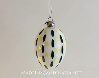 Holmegaard Hand-Painted Glass Easter Egg: Danish Spring Decor (7.5 cm)