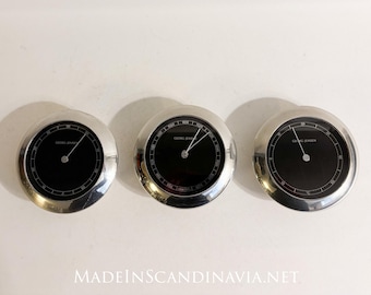 Termómetro, higrómetro y barómetro Georg Jensen VENUS / plata/negro / Diseño danés / Estación meteorológica / Contemporáneo