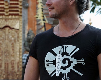 Collier plume Chakana, collier croix Inca, pendentif plume en os ou en corne sculpté à la main, bijoux Burning Man, collier tribal pour homme