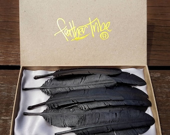 Wholesale 10 pcs Hand Carved Feather Necklaces, Hand Carved Horn, Size Medium, Ethnic Jewelry, Feather Tribe