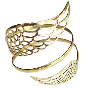 Holy Wing Arm Cuff, Arm Bangle, Steampunk Jewelry, Wing Armband, Silver Arm Cuff, Feather Armband, Festival Jewelry, Wife Gift