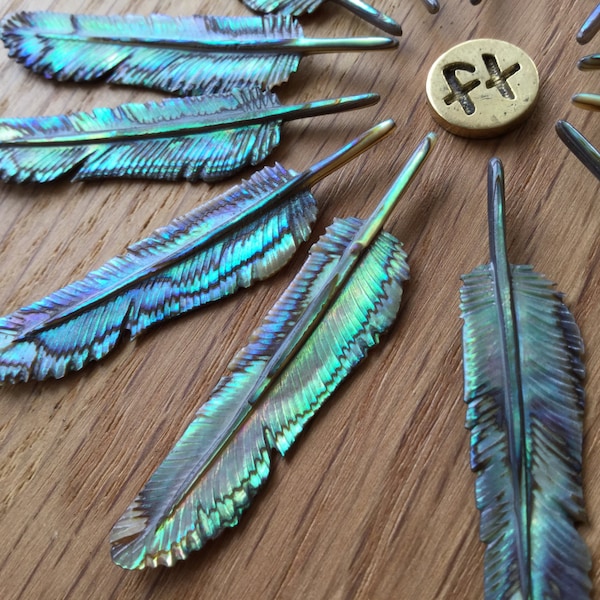 Super Mini Abalone Flight Feather Necklace