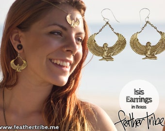Isis-Ohrringe, ägyptische Ohrringe, Tropfenohrringe, Auset Maat ägyptische Göttin, altägyptisch, Isis-Linie, Isis-Schmuck, spirituell