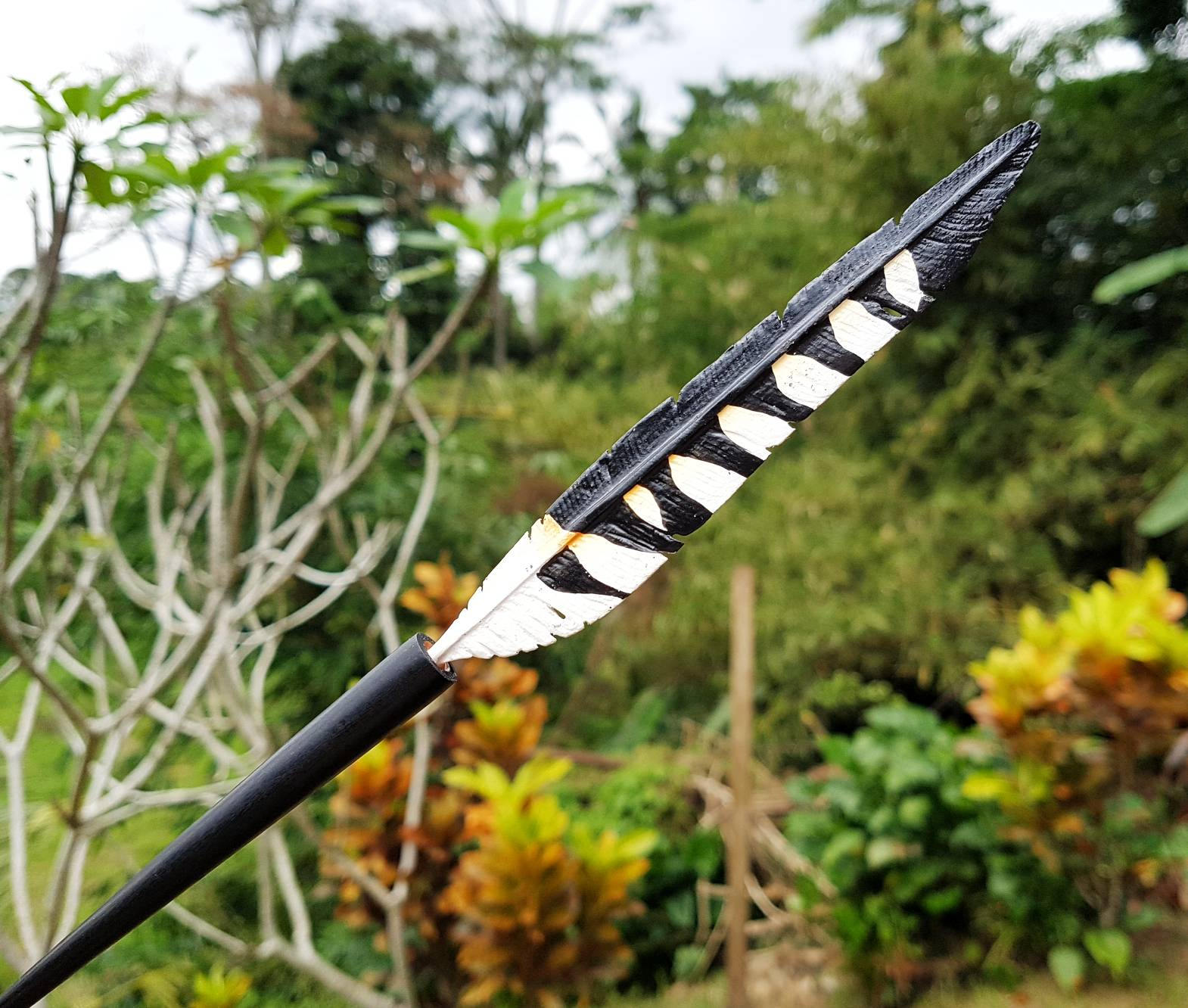 Falcon Feather Hair Stick, Hand-carved and Hand-painted Wood - Etsy