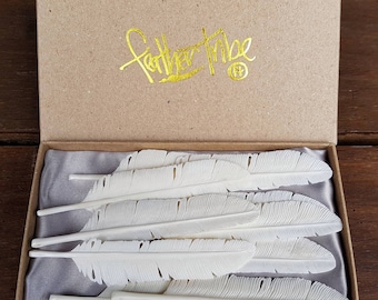 10 pcs Feather Pendant Necklaces, Wholesale Jewelry, Hand Carved Bone Jewelry, Feather Pendants, Spiritual Jewelry, Boho Feather Jewelry