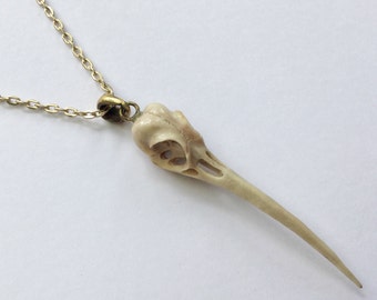 Hummingbird Skull Pendant, Hand Carved Antler, Witchy Earrings, Bird Skull, Hummingbird Necklace, Boho Jewelry Wife Gift, Spirit Bird