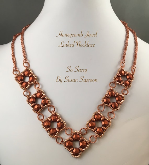 Honeycomb Jewel Linked Necklace Tutorial