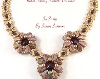 Storm Paisley Flower Necklace Tutorial