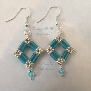 Bugel CRAW diamanten oorbellen kralenweven handleiding