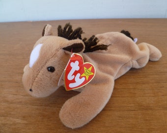 Ty Beanie Baby Collectable Plush Horse "Derby" Tags 8" Long 1995 Stuffed Animal Toy