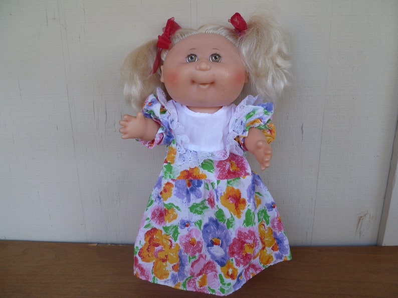 Cabbage Patch KIds Doll All Plastic Blond Hair Brown Eyes 15 Tall 1988 image 7