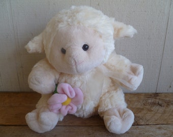 Best Made Toys Plush Lamb W/ Flower 10" Tall Stuffed Animal Toy