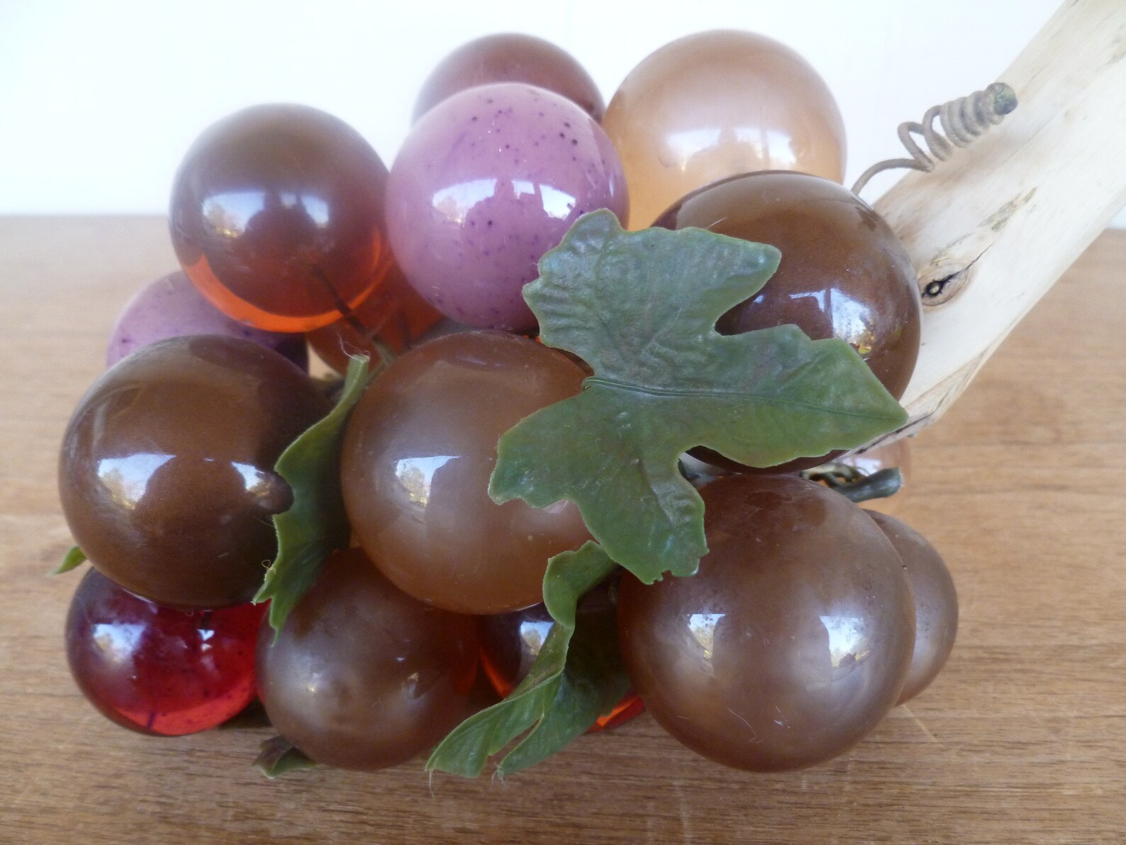 Vintage Resin and Wood Grape Cluster Purple Brown Etsy