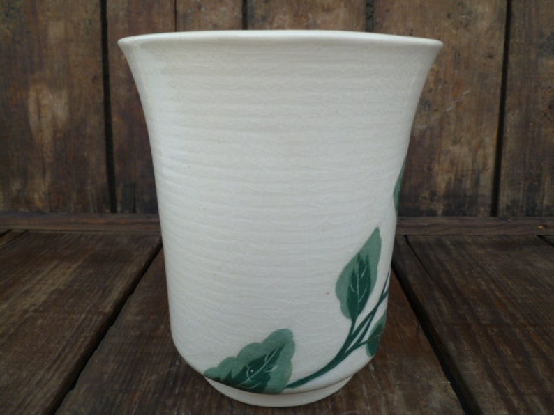 Mid Century Pottery Glazed Ceramic Hibiscus Planter Bowl
