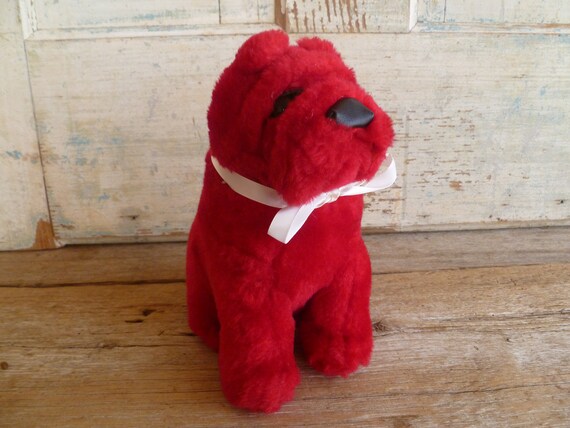 red bulldog stuffed animal
