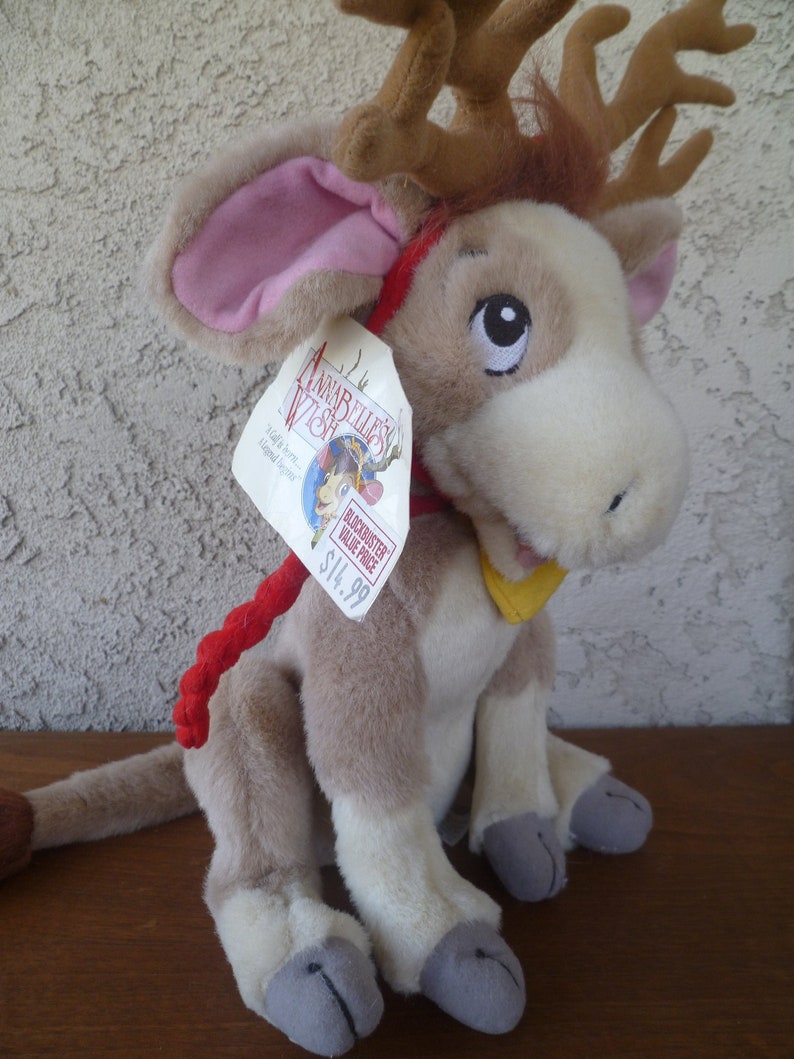Calf Reindeer Vintage Annabelles Wish Plush Cow Blockbuster 1997 With Tags