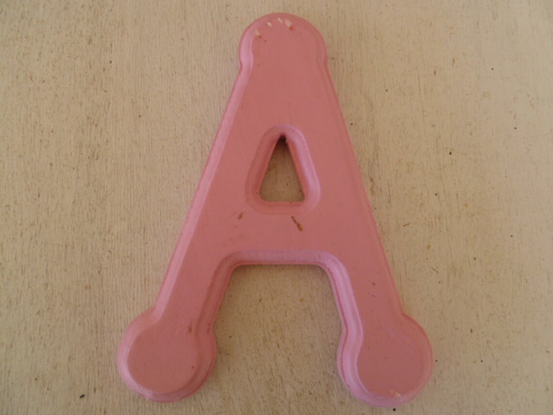 Pink Wooden Letter A Wall Decor Etsy