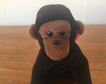 Ty Beanie Baby Plush Monkey "Congo" 6" Tall 1996 Stuffed Animal Toy