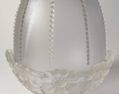Fenton Fairy Lamp Glass Beaded Daisy Satin Clear Fenton Art Glass Candle Lamp