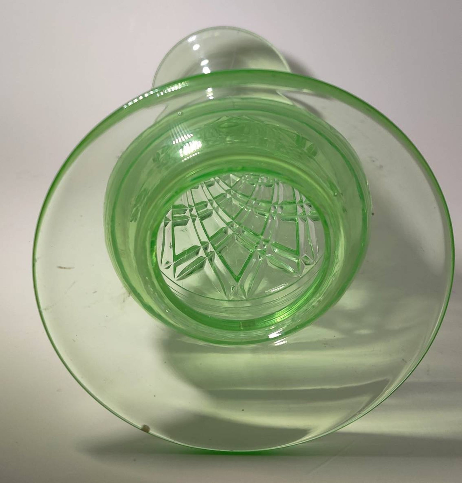 Cambridge Glass Stratford Variant Vase 11 Tall Green Etsy