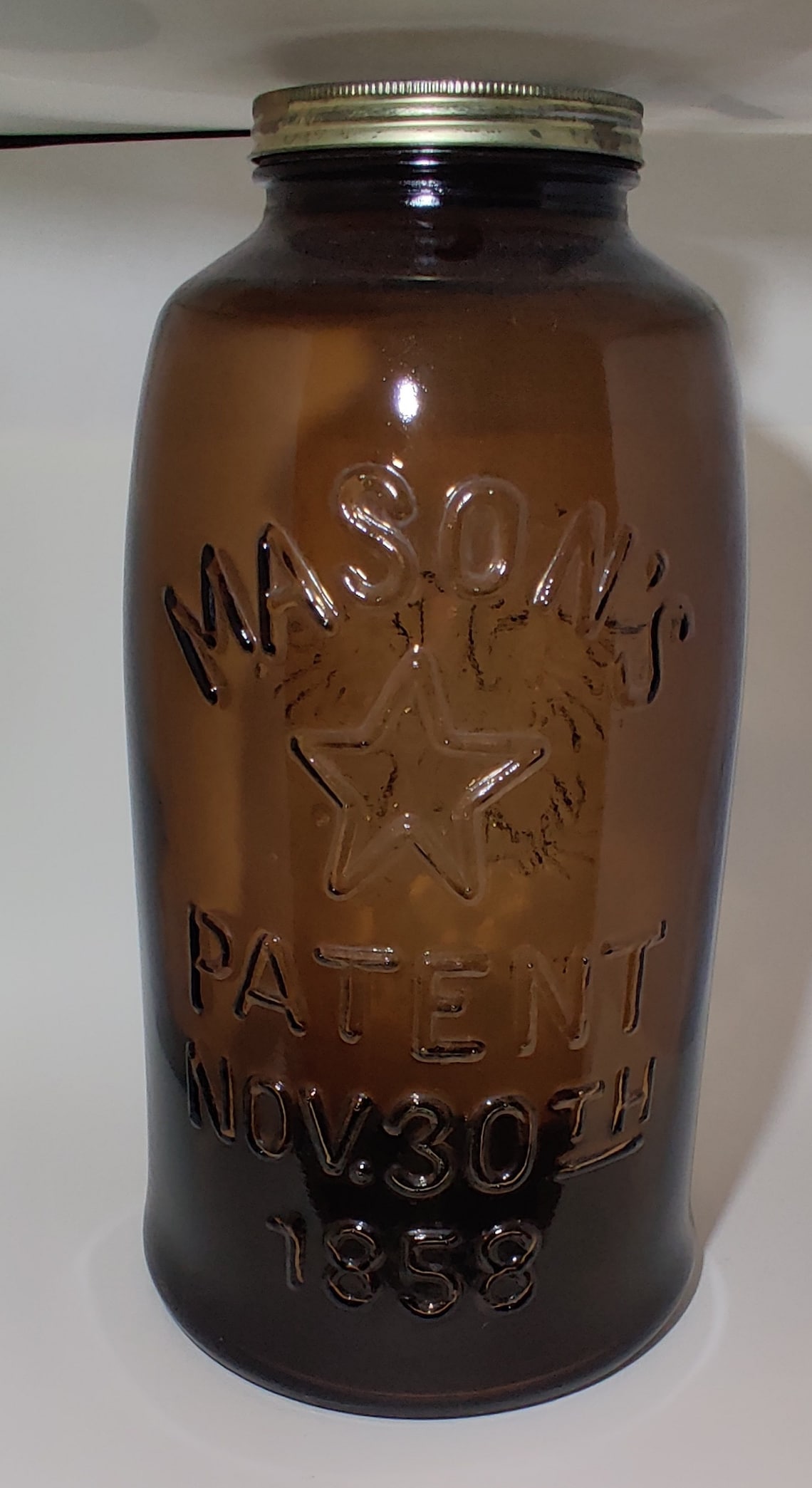 Vintage HUGE Mason Canning Jar 4 Gallon 18 Tall Amber Etsy