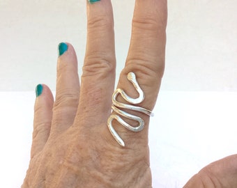 Fine Silver Snake Ring, Snake Lover Gift for Her, 999 Silver Snake Jewelry, Statement Snake Ring, Handmade Serpent Jewelry, Snake Ring Women