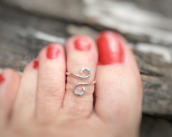 Sterling Toe Ring, Adjustable Toe Ring Silver, Toe Ring For Women, Summer Jewelry, Summer Gift.