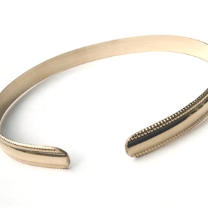 14K Gold Filled Cuff Bracelet, Thin Gold Stacking Cuff, Skinny Gold Cuff, Golden Anniversary Gift, Medium Size Wrists, Gift for Her.