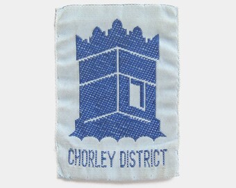 Vintage Chorley District Fabric Patch - Lancashire county Boy Scouts group proficiency Preston Manchester UK award trophy badge old 1970s