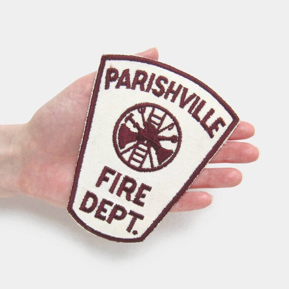 Large Vintage Parishville Fire Department Fabric Patc… Gem