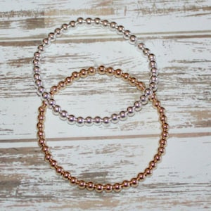 14k Gold Filled Or Silver Bead Name Bracelet- Children&#39;s name bracelet- Mom bracelet- Name Bracelet for Women