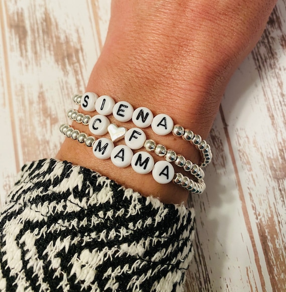 Matching Tiny Heart Mother Daughter Bracelets-Silver