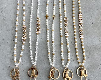 PEARL COLLECTION- Beautiful pearl lanyards- Teacher lanyards-Nurse Lanyard-School Lanyard-